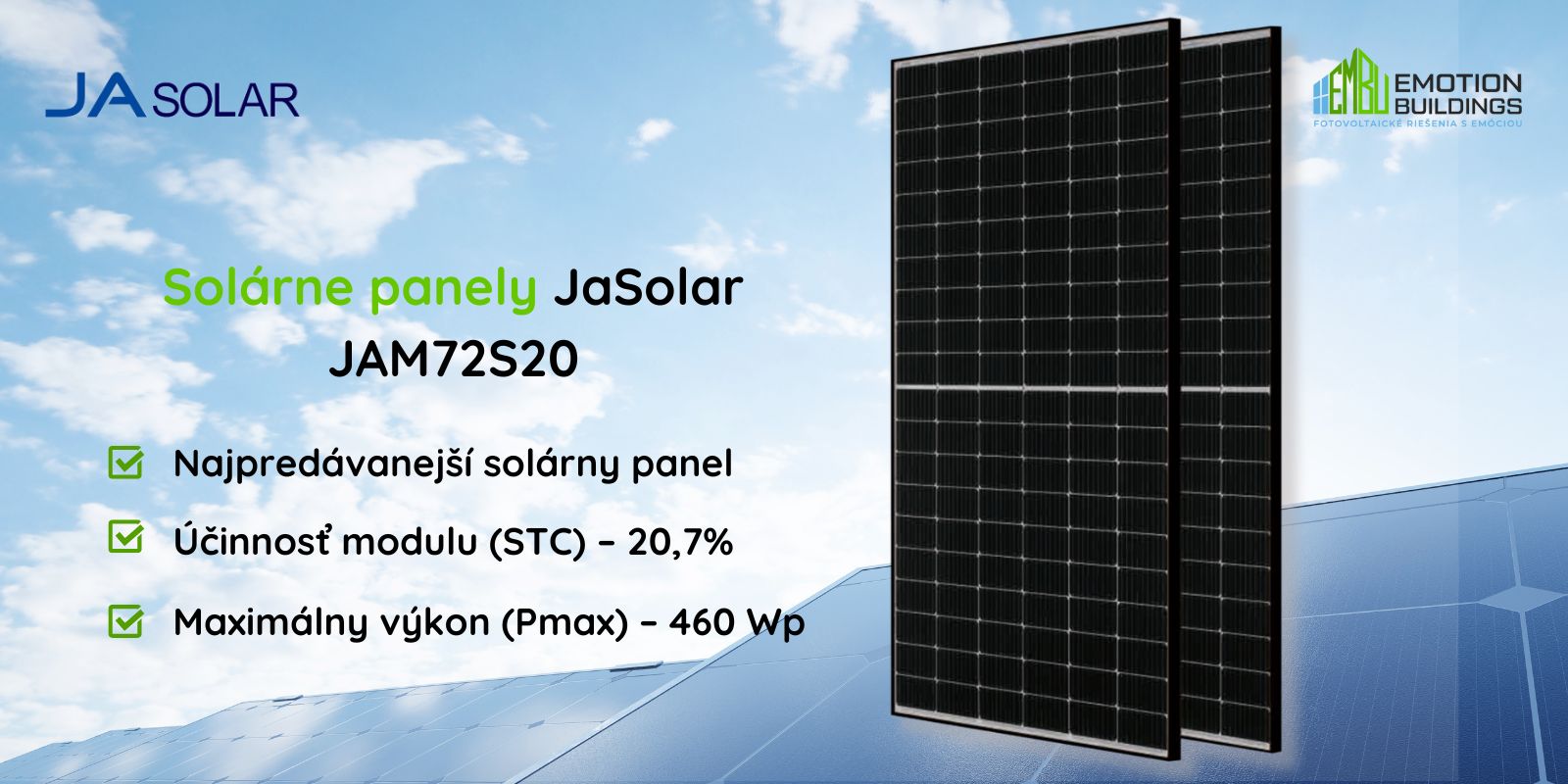 Solárny panel Ja Solar JAM72S20 | EmotionBuildings