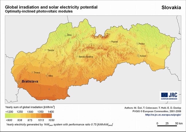 Slnečná mapa Slovenka | embu.sk